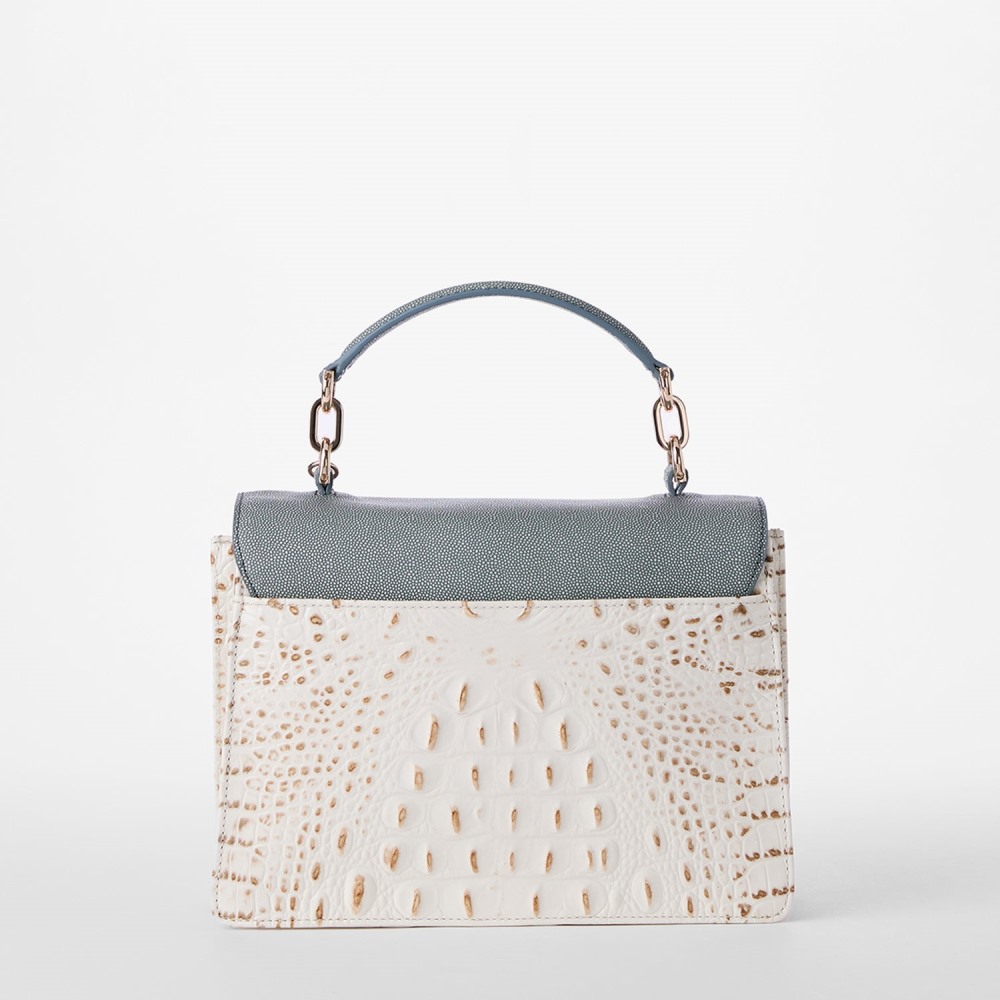 Brahmin Small Hallie Leather Satchel - Snowball Minden
