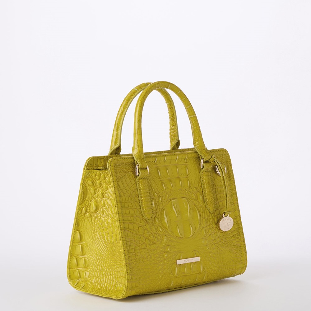 Brahmin Cami Leather Satchel - Chartreuse Melbourne