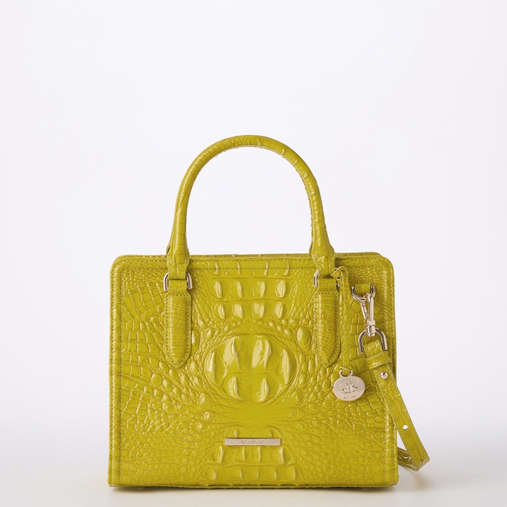 Brahmin Cami Leather Satchel - Chartreuse Melbourne