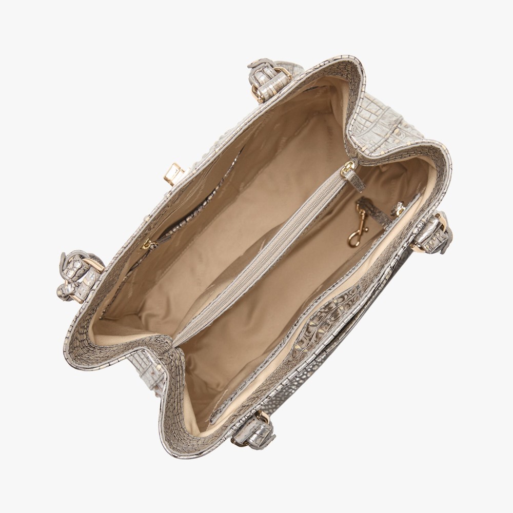 Brahmin Fiora Leather Bucket Bag - Chrome Melbourne