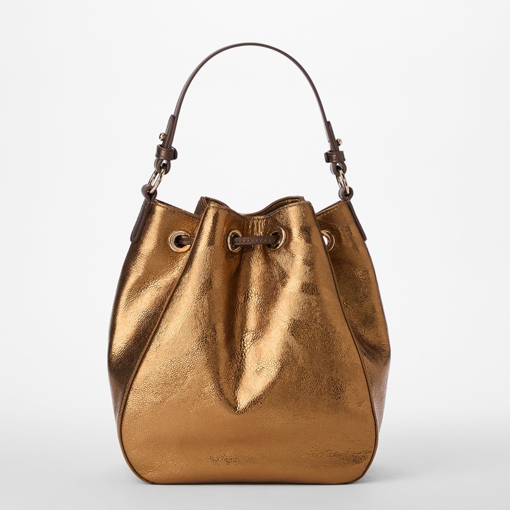 Brahmin Melinda Leather Bucket Bag - Bronze Saber