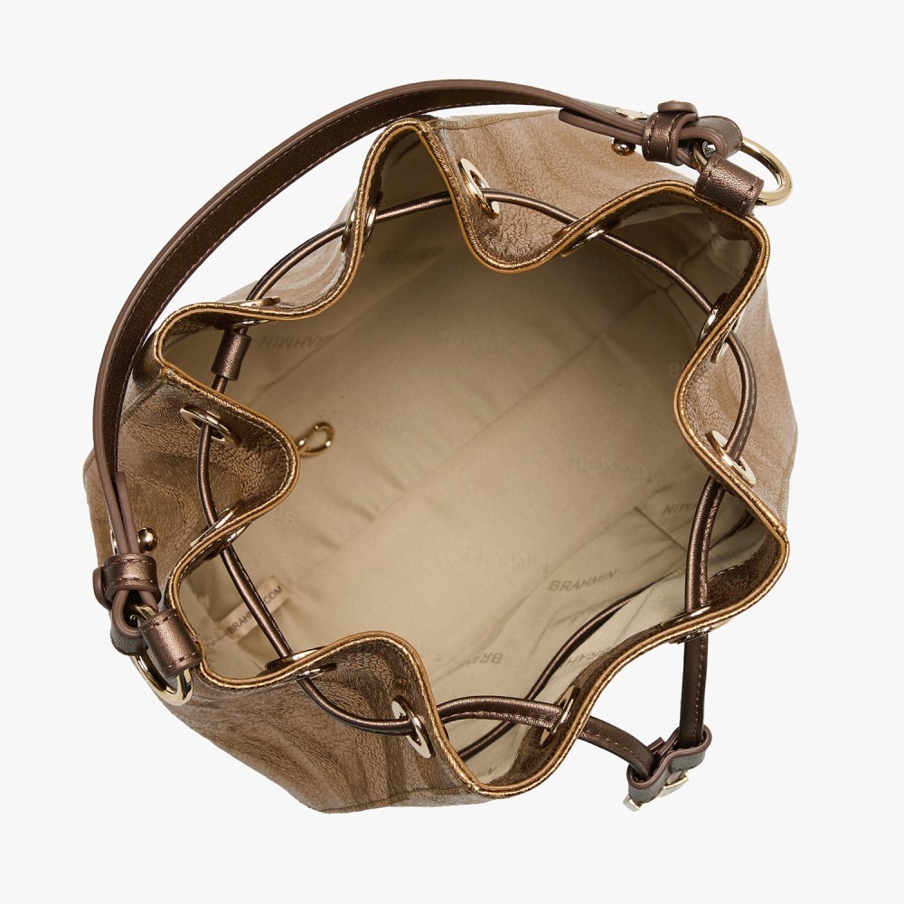 Brahmin Melinda Leather Bucket Bag - Bronze Saber