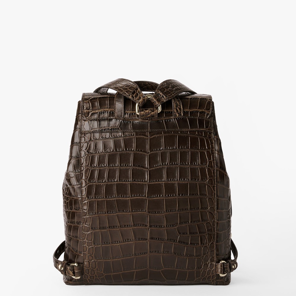 Brahmin Zane Leather Backpack - Chocolate Bremond