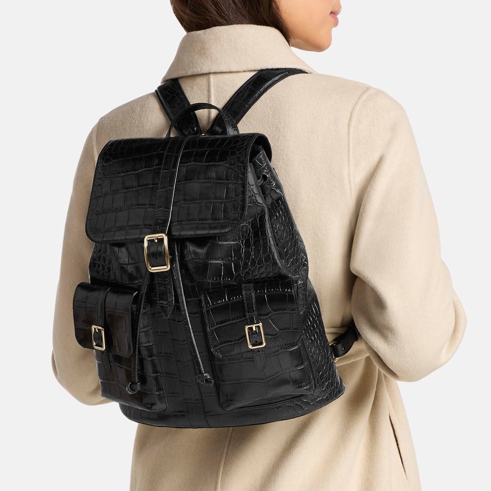 Brahmin Zane Leather Backpack - Chocolate Bremond