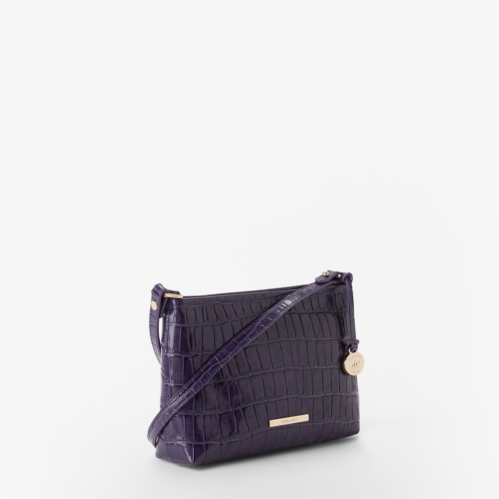 Brahmin Lorelei Leather Shoulder Bag - Voltage Violet Sirona