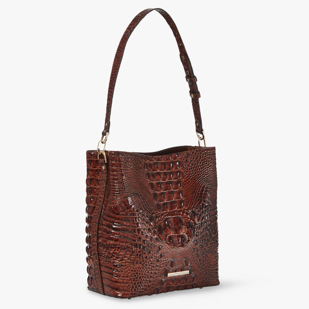 Brahmin Celina Leather Bucket Bag - Pecan Melbourne