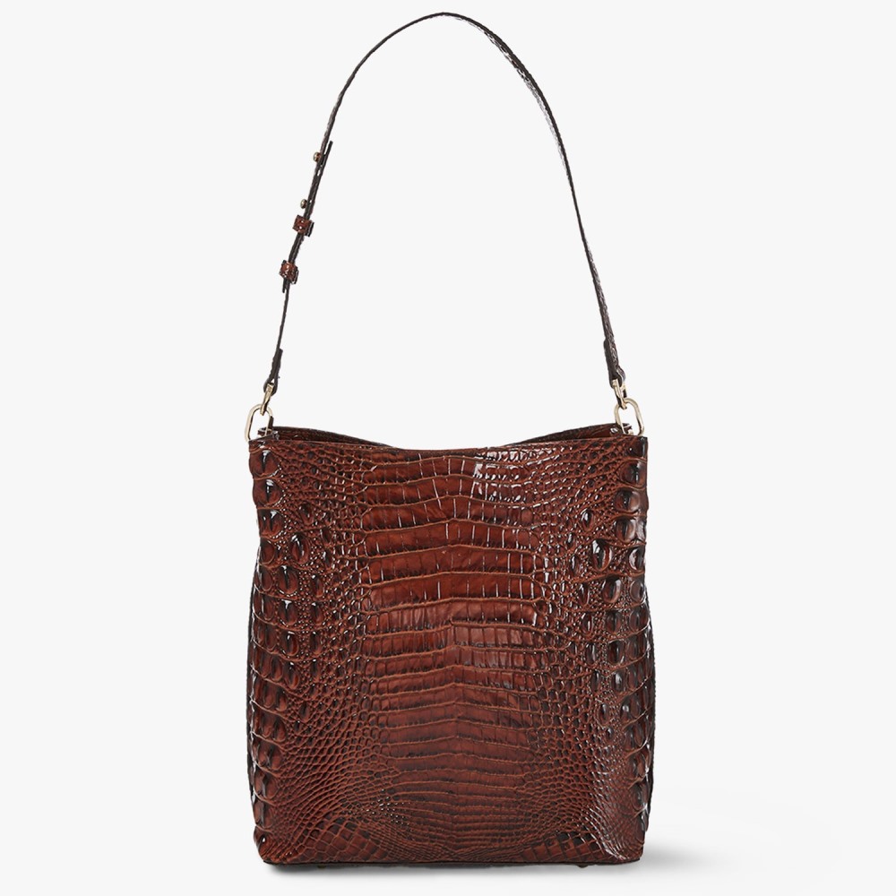 Brahmin Celina Leather Bucket Bag - Pecan Melbourne