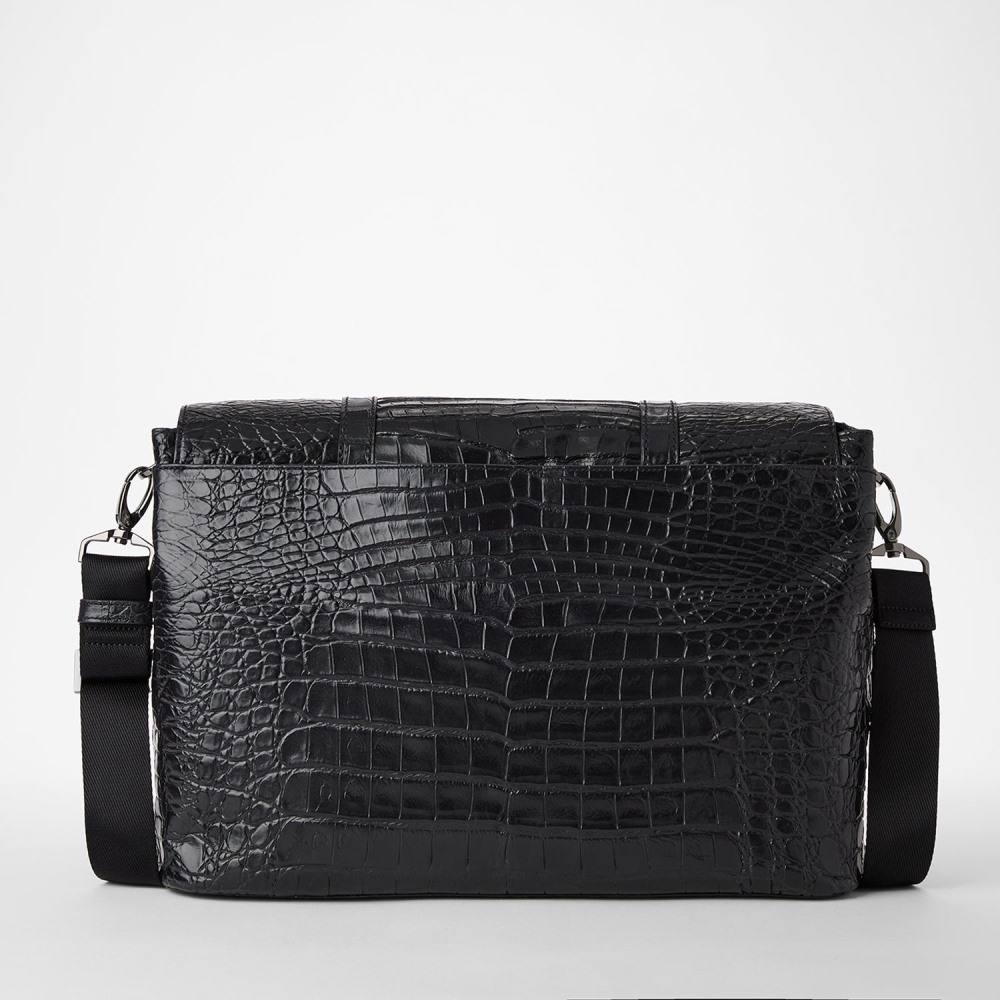 Brahmin Mason Leather Messenger Bag - Black Baypoint