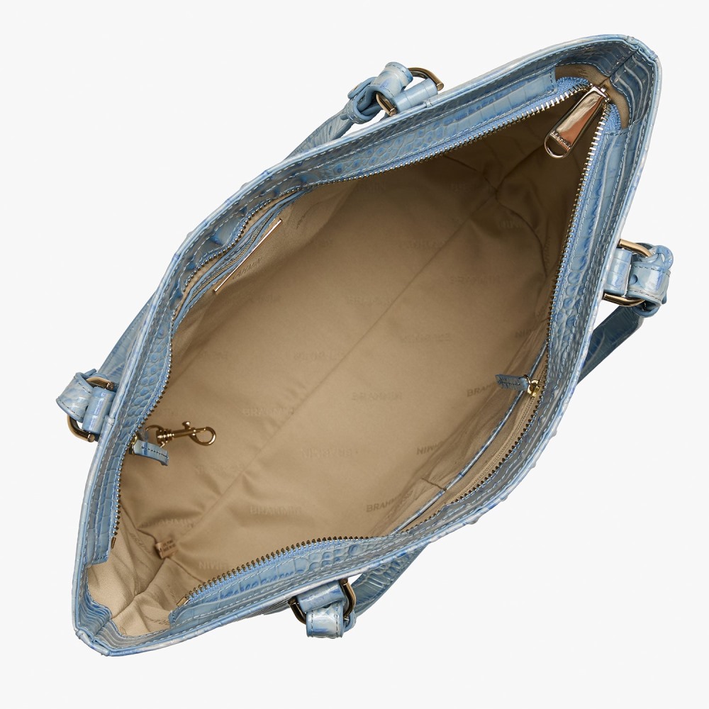 Brahmin Ezra Leather Tote - Heavenly Blue Melbourne