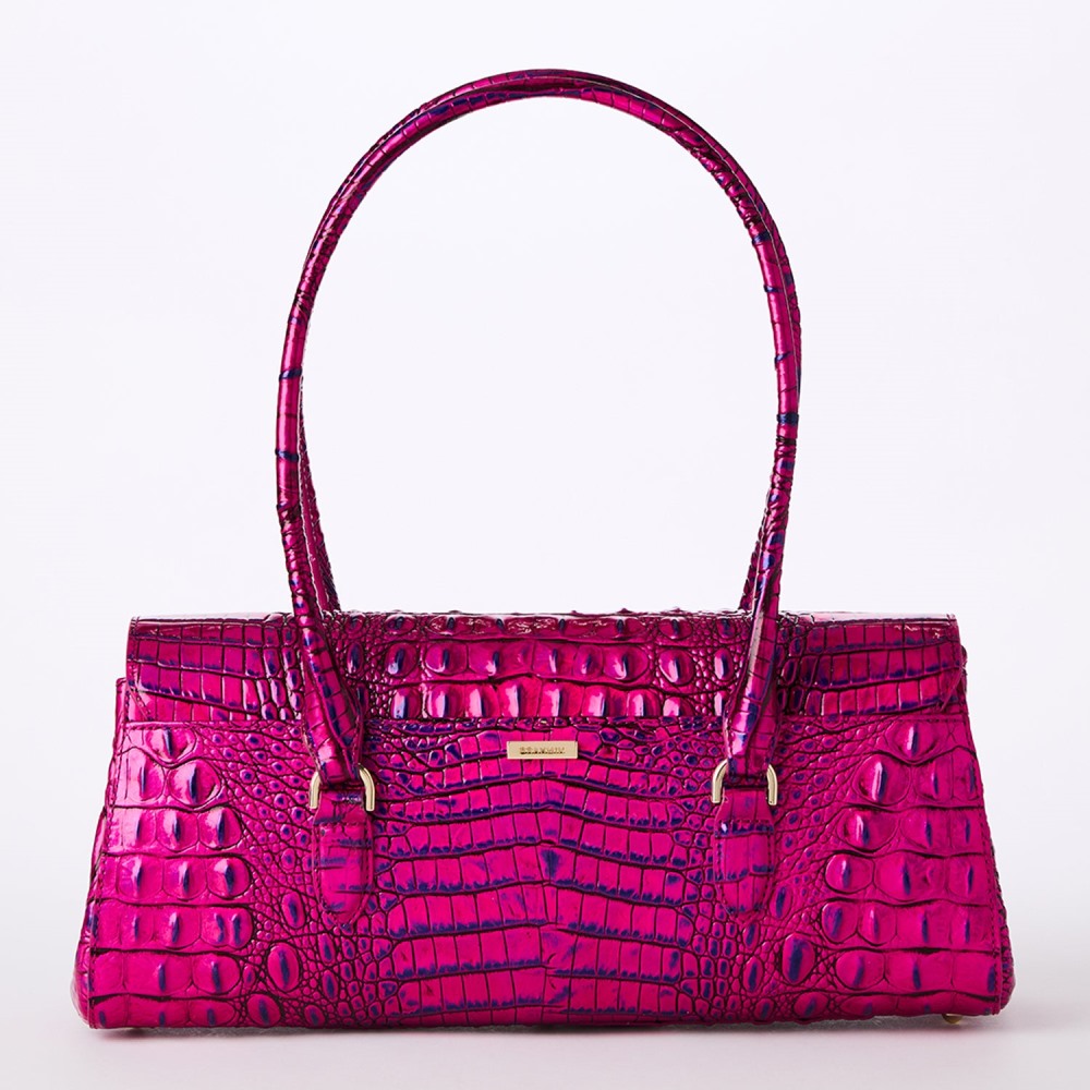 Brahmin Dayan Leather Satchel - Voltage Violet
