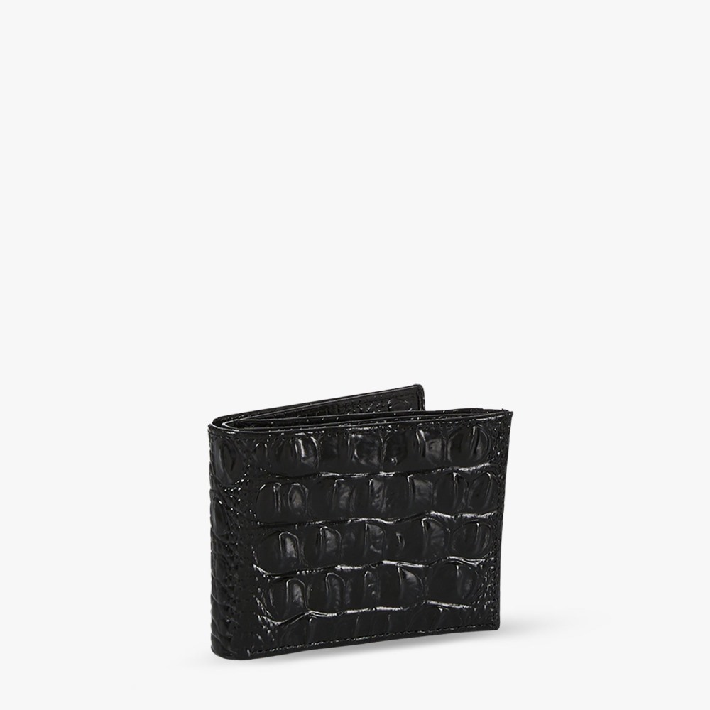 Brahmin Black Leather Bifold Wallet - Black Melbourne