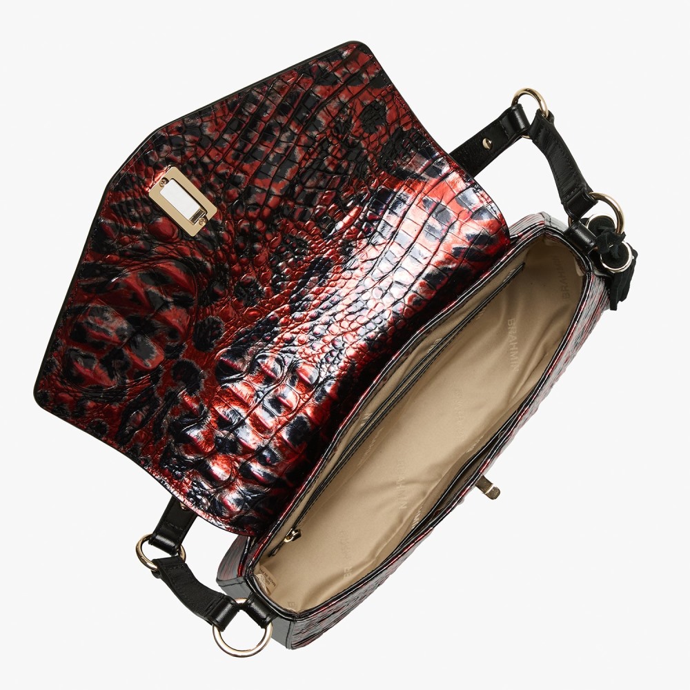 Brahmin Nerida Leather Shoulder Bag - Red Leopardess