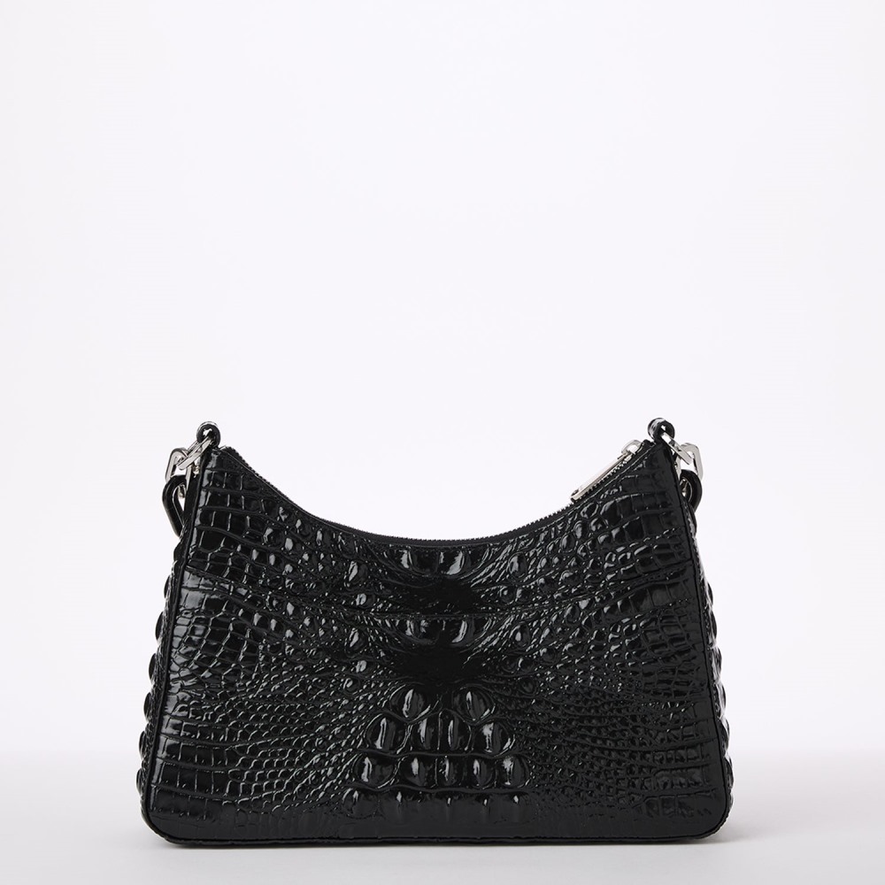 Brahmin Mod Esme Leather Shoulder Bag - Black Melbourne Silver Hardware