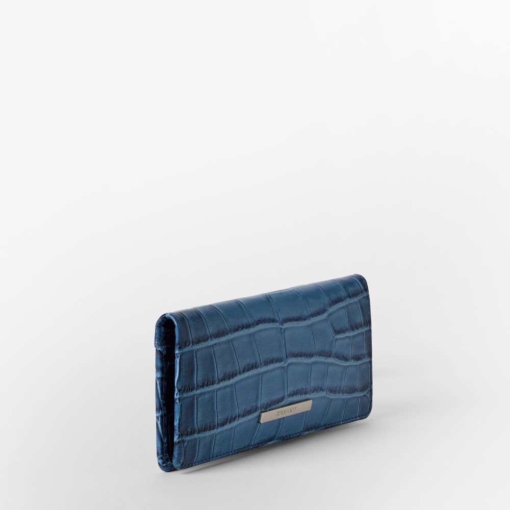 Brahmin Ady Leather Wallet - Heavenly Blue Lumeria