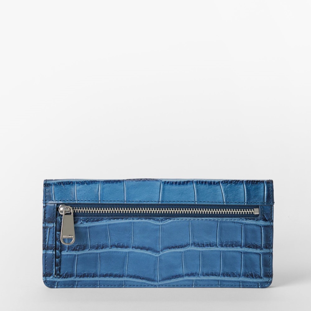 Brahmin Ady Leather Wallet - Heavenly Blue Lumeria