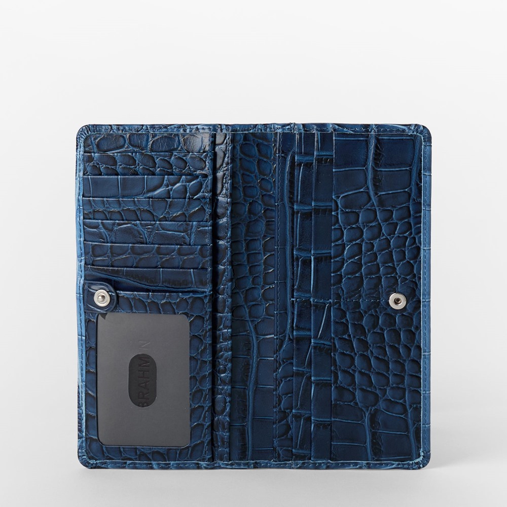 Brahmin Ady Leather Wallet - Heavenly Blue Lumeria