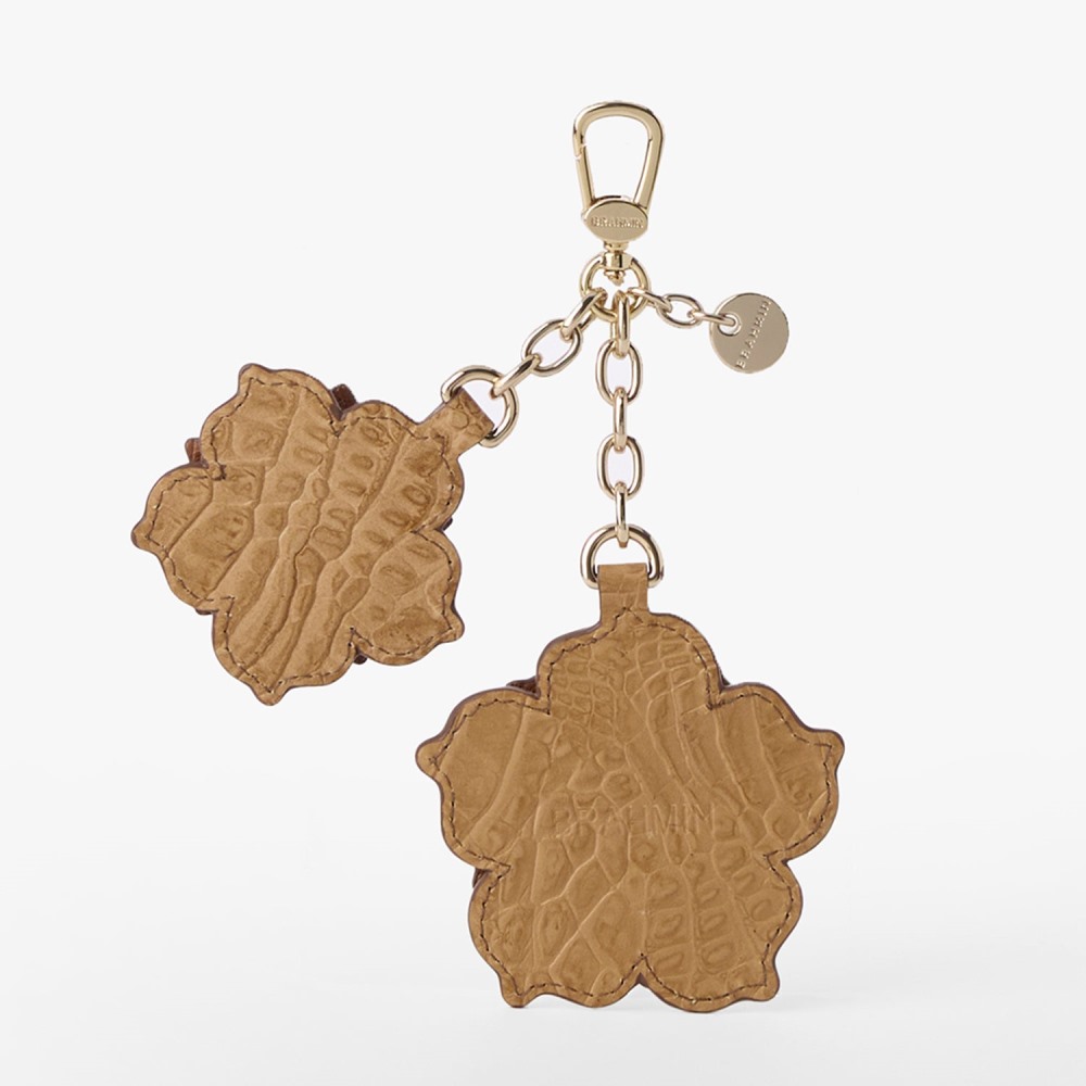 Brahmin Flower Duo Leather Charm - Natural Flashback