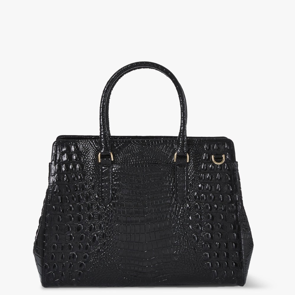 Brahmin Finley Black Carryall Satchel - Black Melbourne