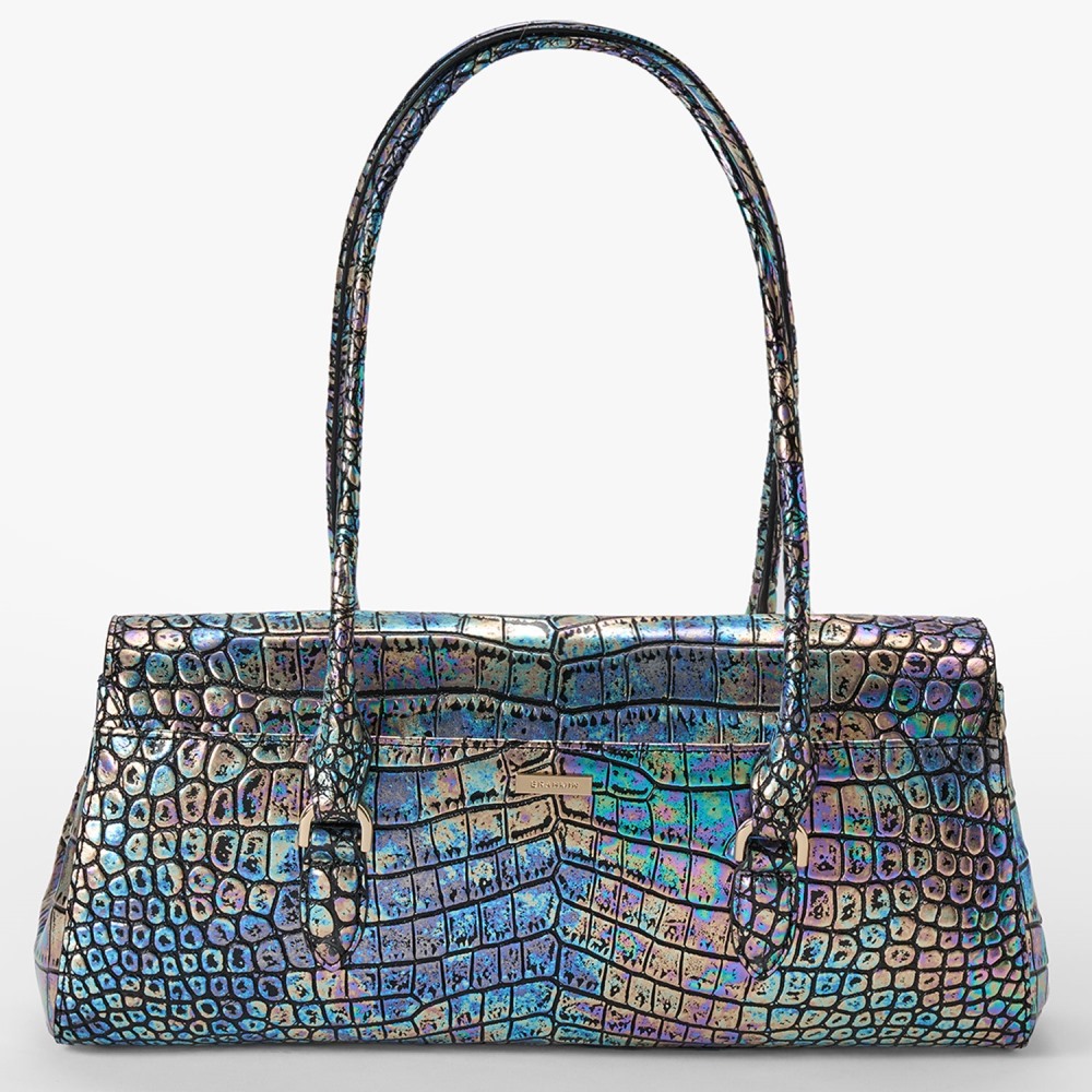 Brahmin Dayan Leather Satchel - Black Galexia