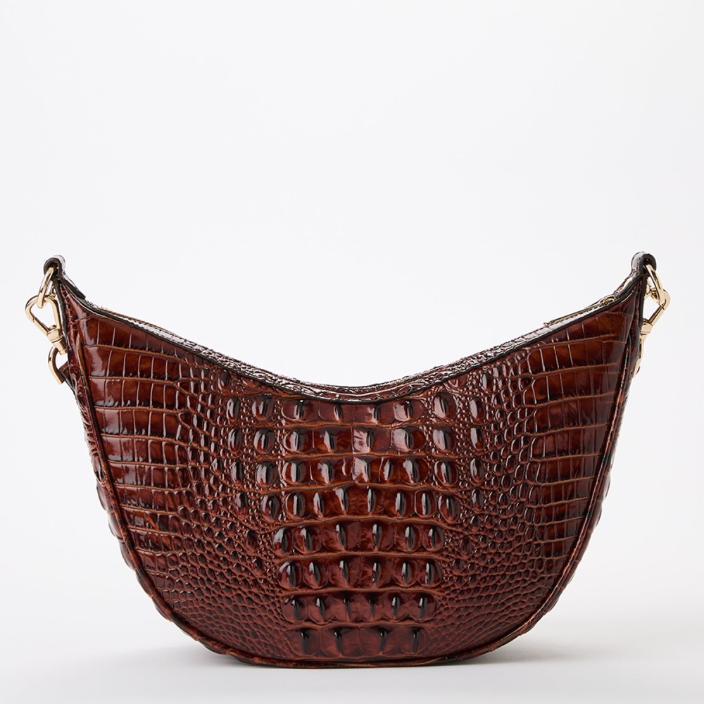 Brahmin Percy Leather Crossbody - Pecan Melbourne| BRAHMIN