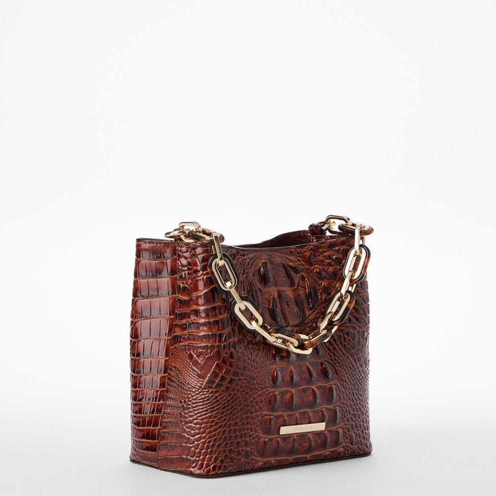 Brahmin Mod Mini Amelia Leather Crossbody - Pecan Melbourne