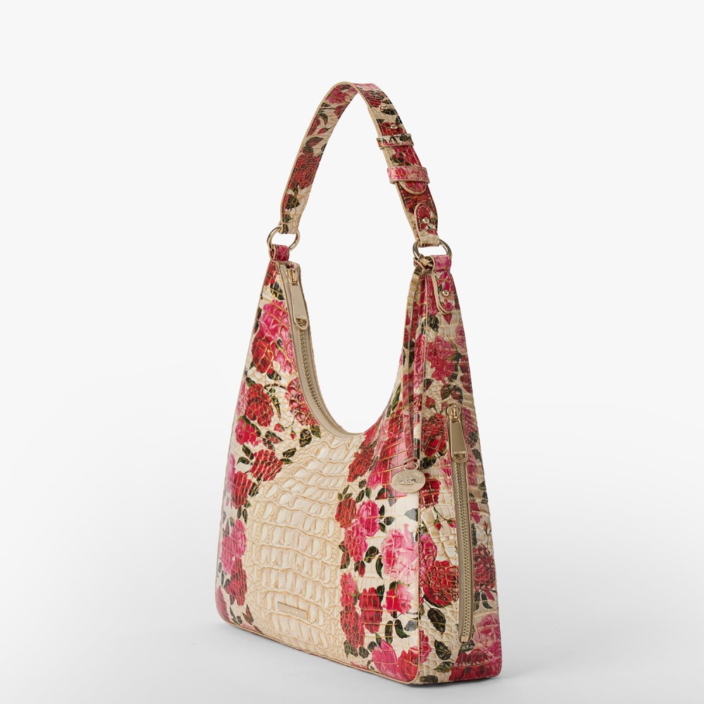 Brahmin Tabitha Leather Shoulder Bag - Romantic Roses Ombre Melbourne