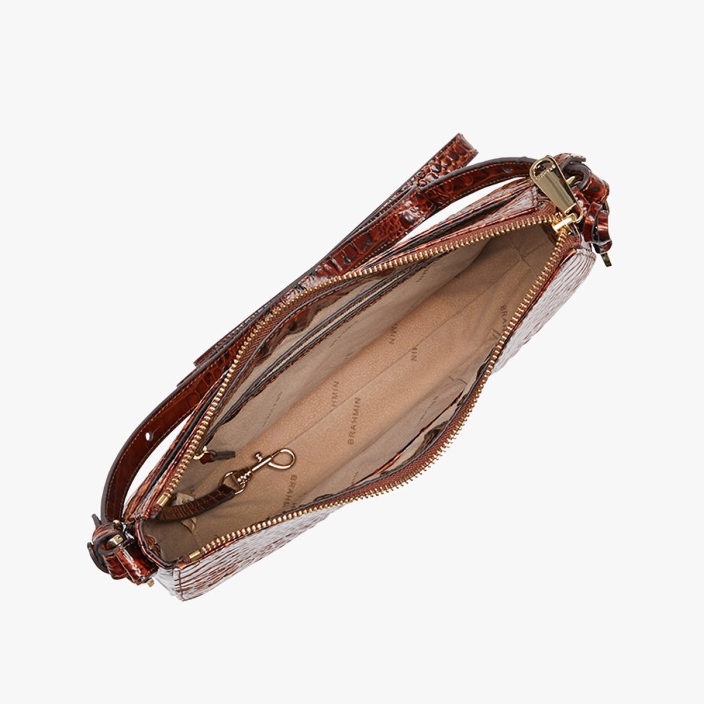 Brahmin Shayna Leather Crossbody - Pecan Melbourne