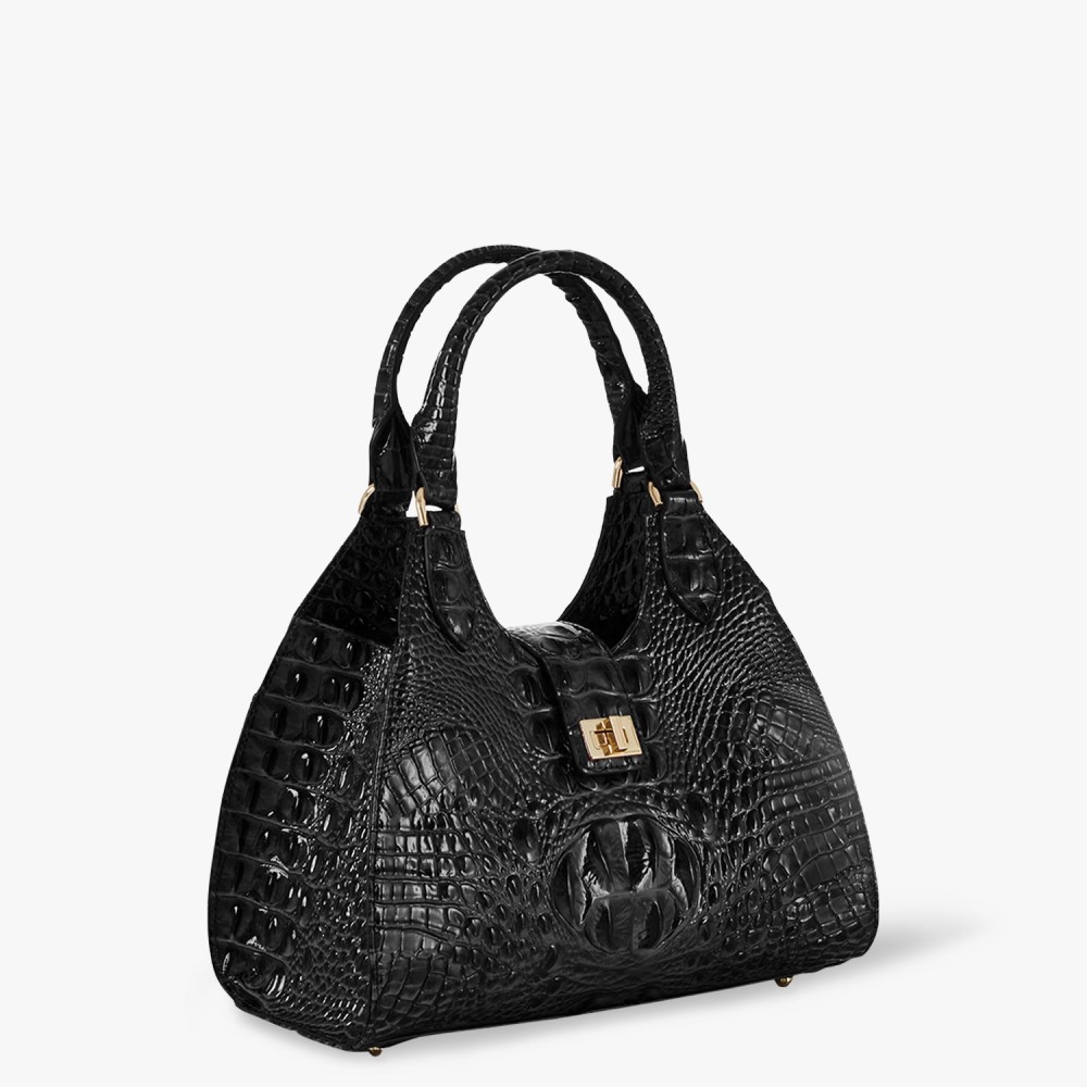 Brahmin Adrian Leather Satchel - Black Melbourne