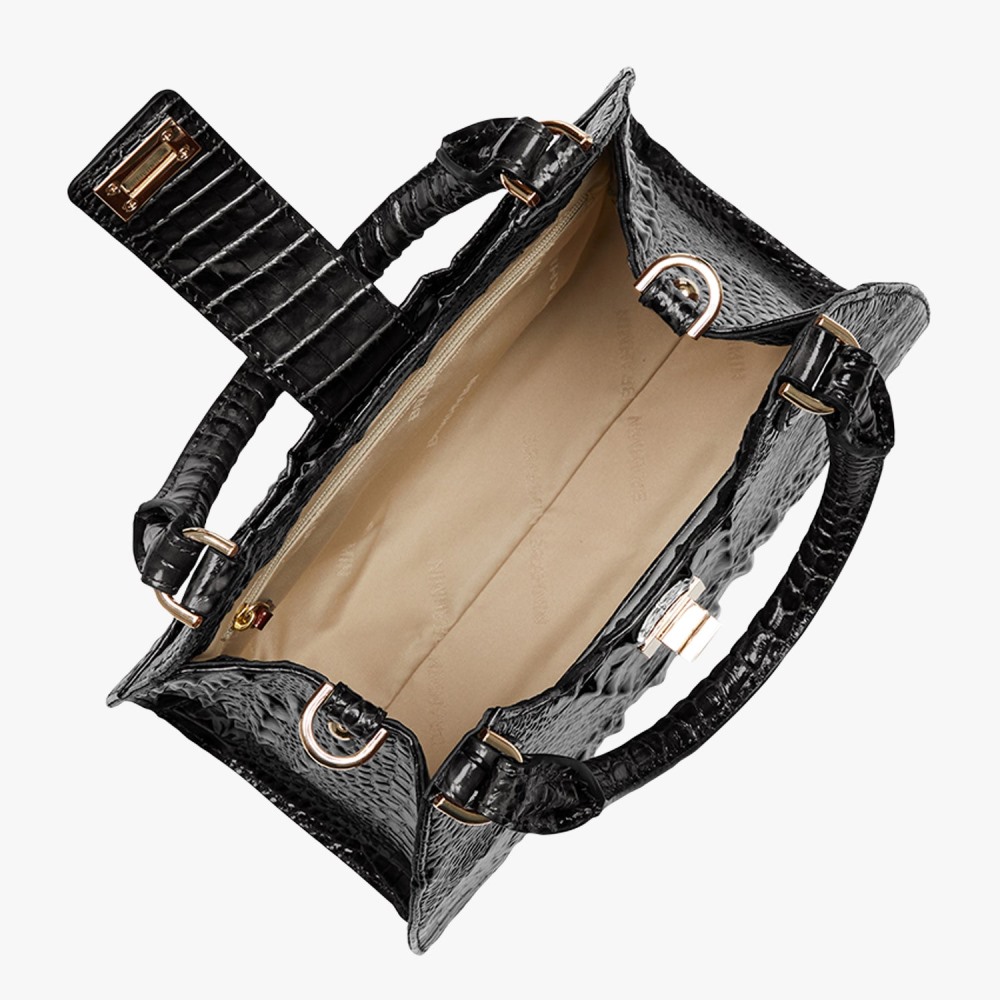 Brahmin Adrian Leather Satchel - Black Melbourne