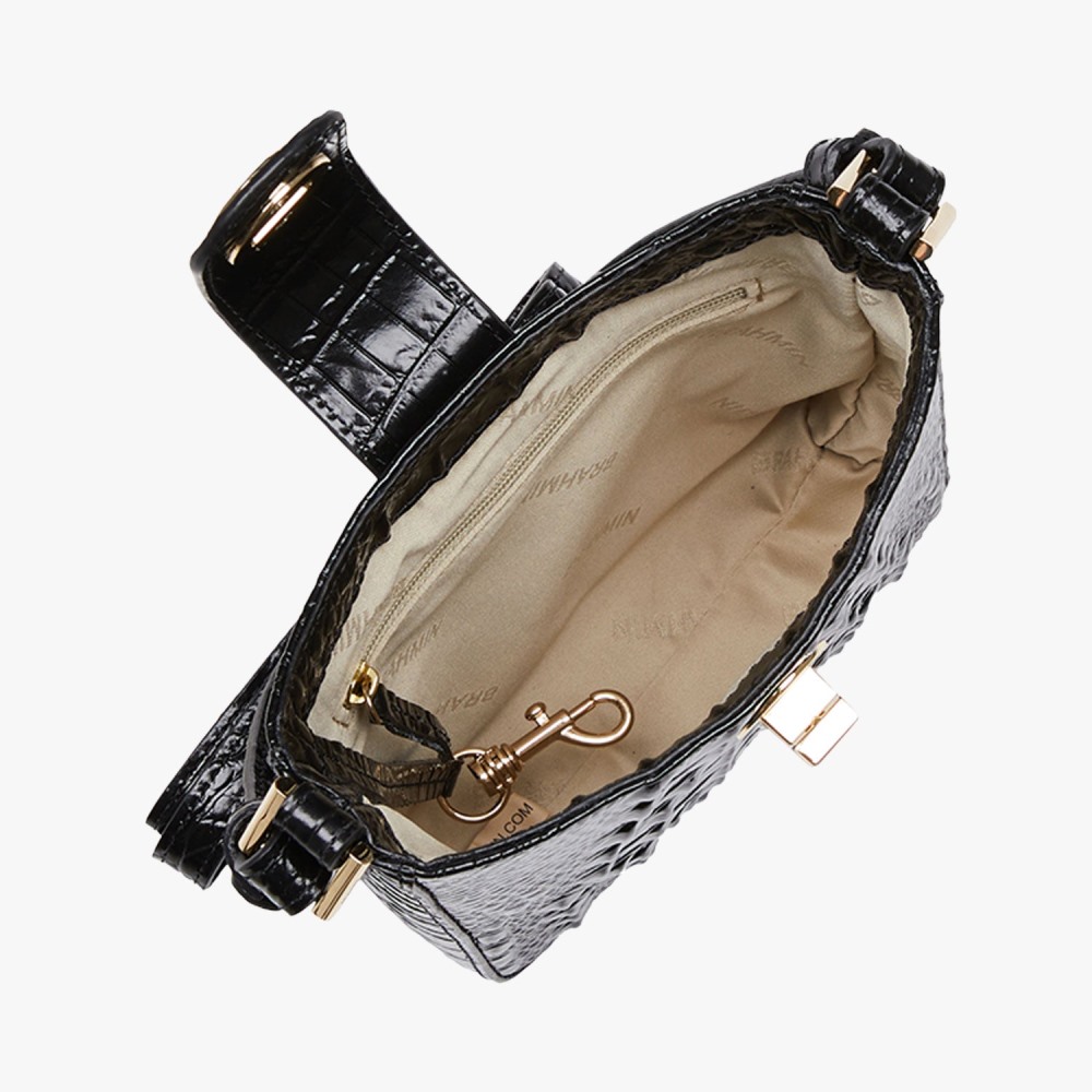 Brahmin Marley Leather Crossbody - Black Melbourne