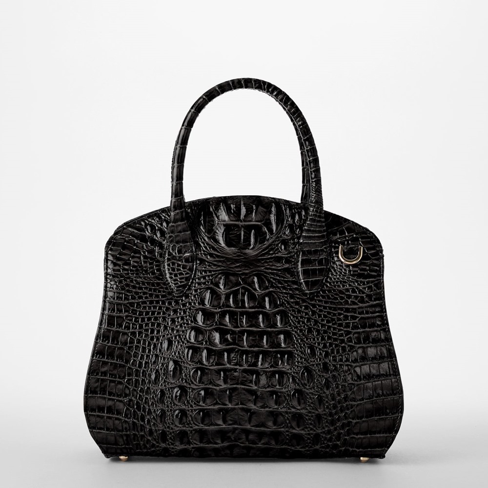 Brahmin Rosetta Leather Satchel - Black Melbourne