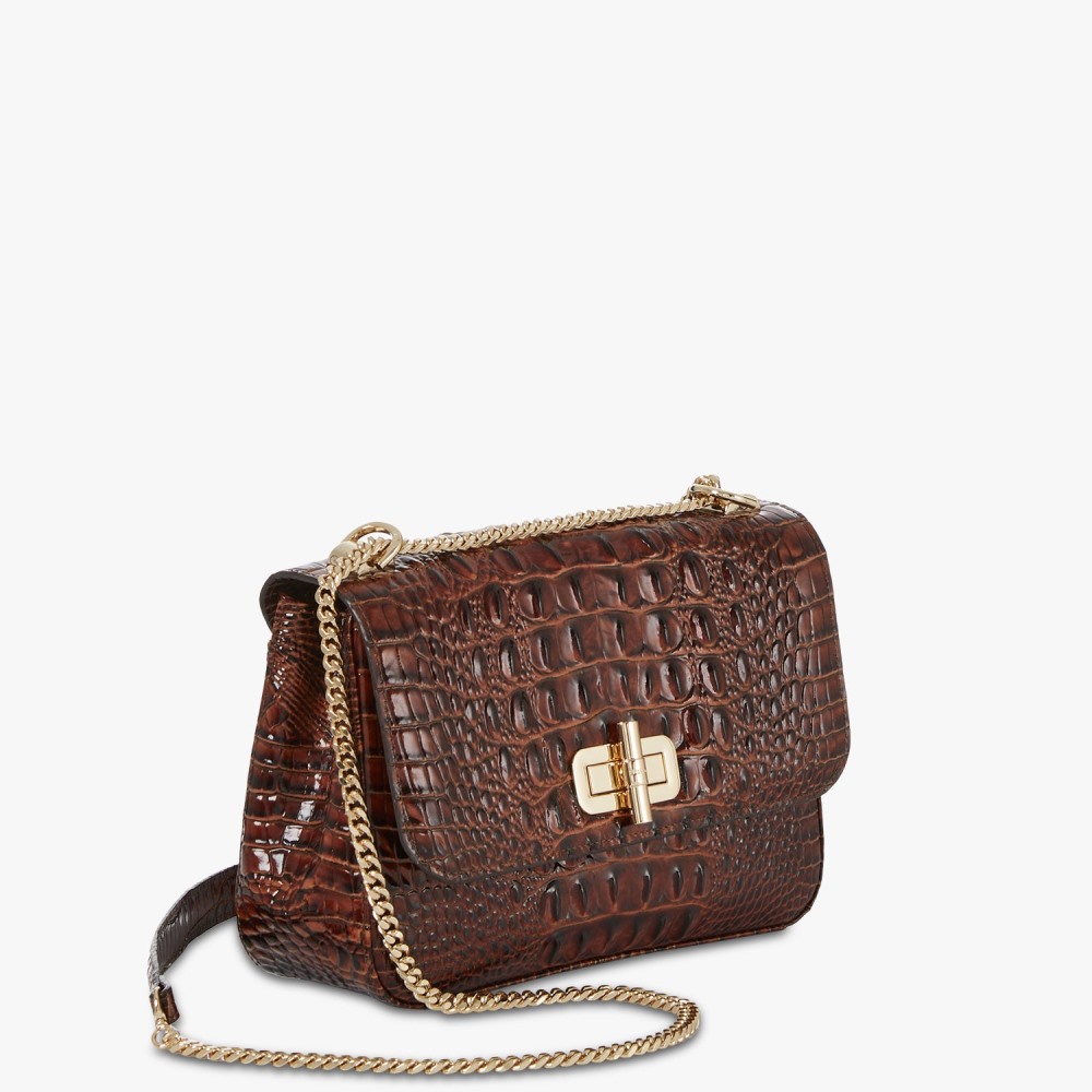 Brahmin Rosalie Pecan Leather Crossbody - Pecan Melbourne
