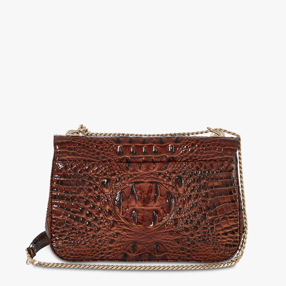 Brahmin Rosalie Pecan Leather Crossbody - Pecan Melbourne