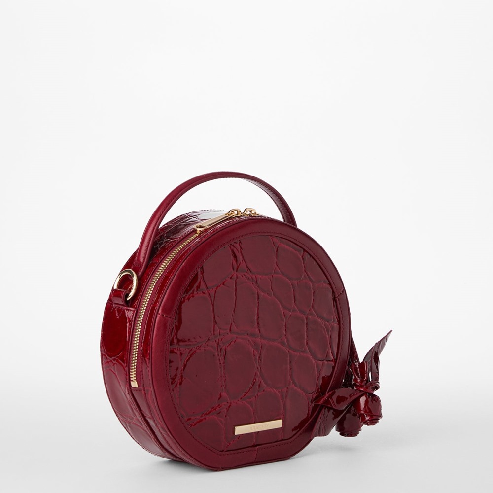 Brahmin Lane Leather Crossbody - Red Claudine