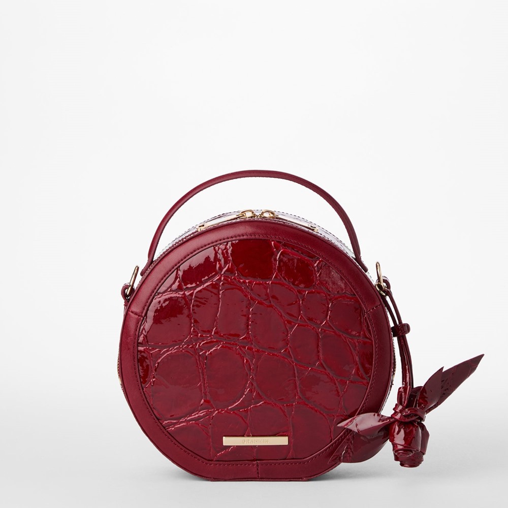Brahmin Lane Leather Crossbody - Red Claudine