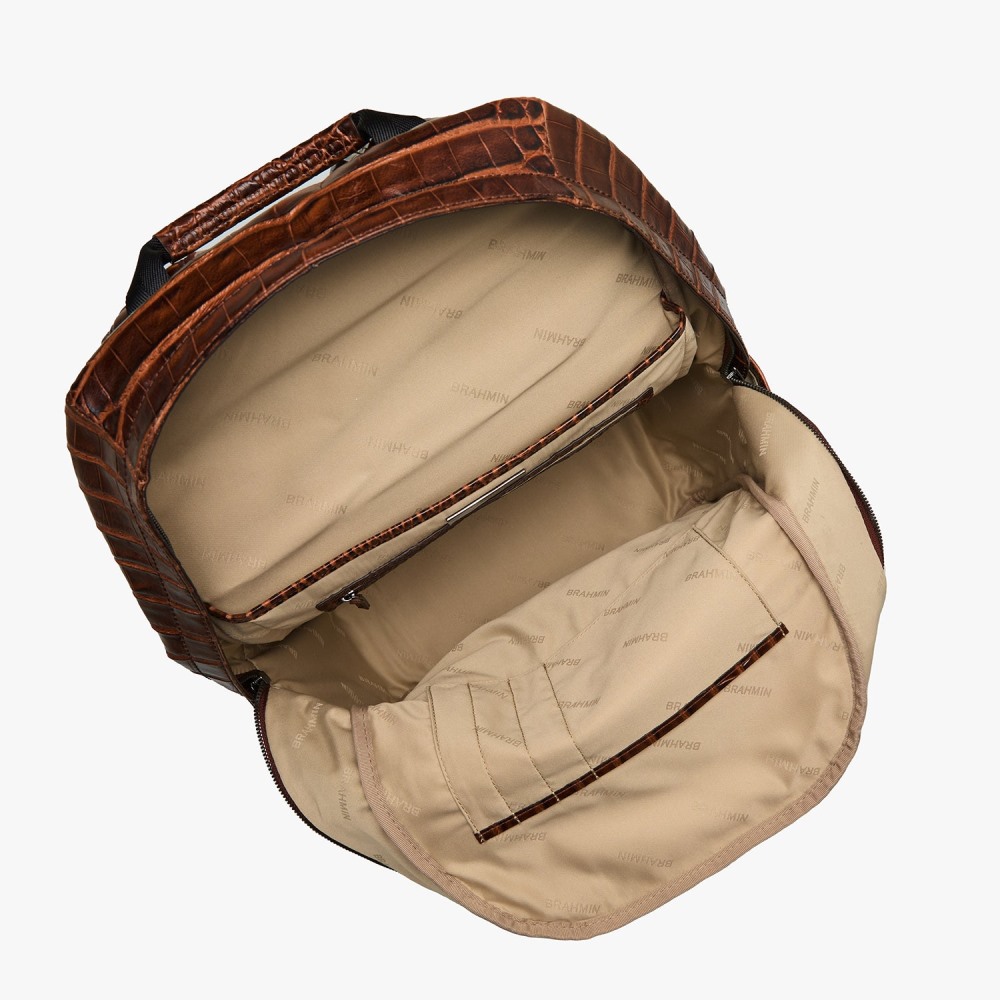 Brahmin Lucas Leather Backpack - Chestnut Baypoint