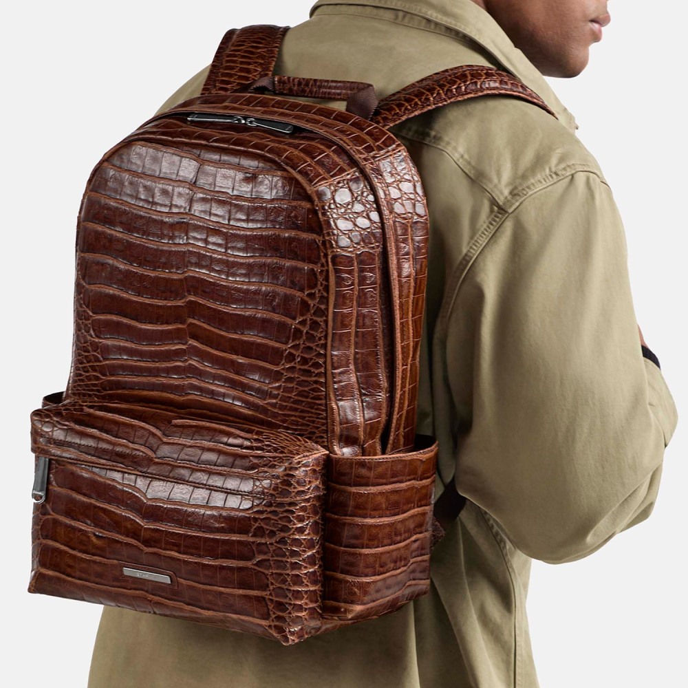 Brahmin Lucas Leather Backpack - Chestnut Baypoint