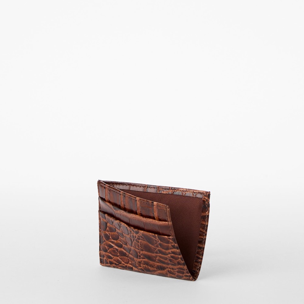 Brahmin Charlie Leather Card Case - Chestnut Baypoint
