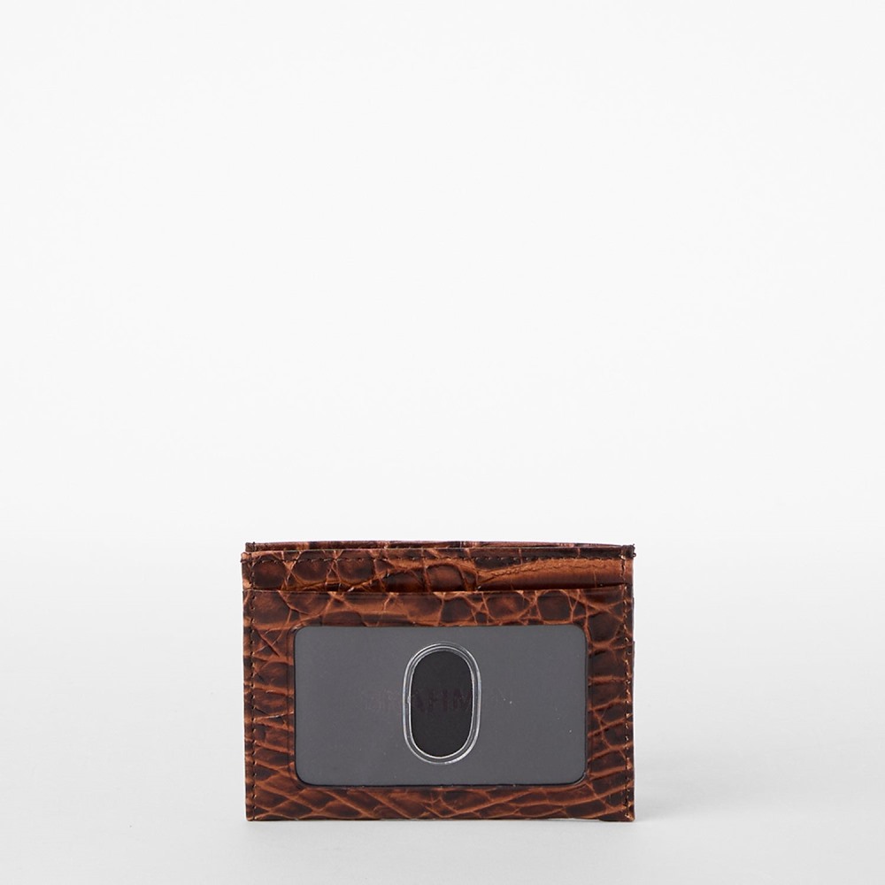 Brahmin Charlie Leather Card Case - Chestnut Baypoint