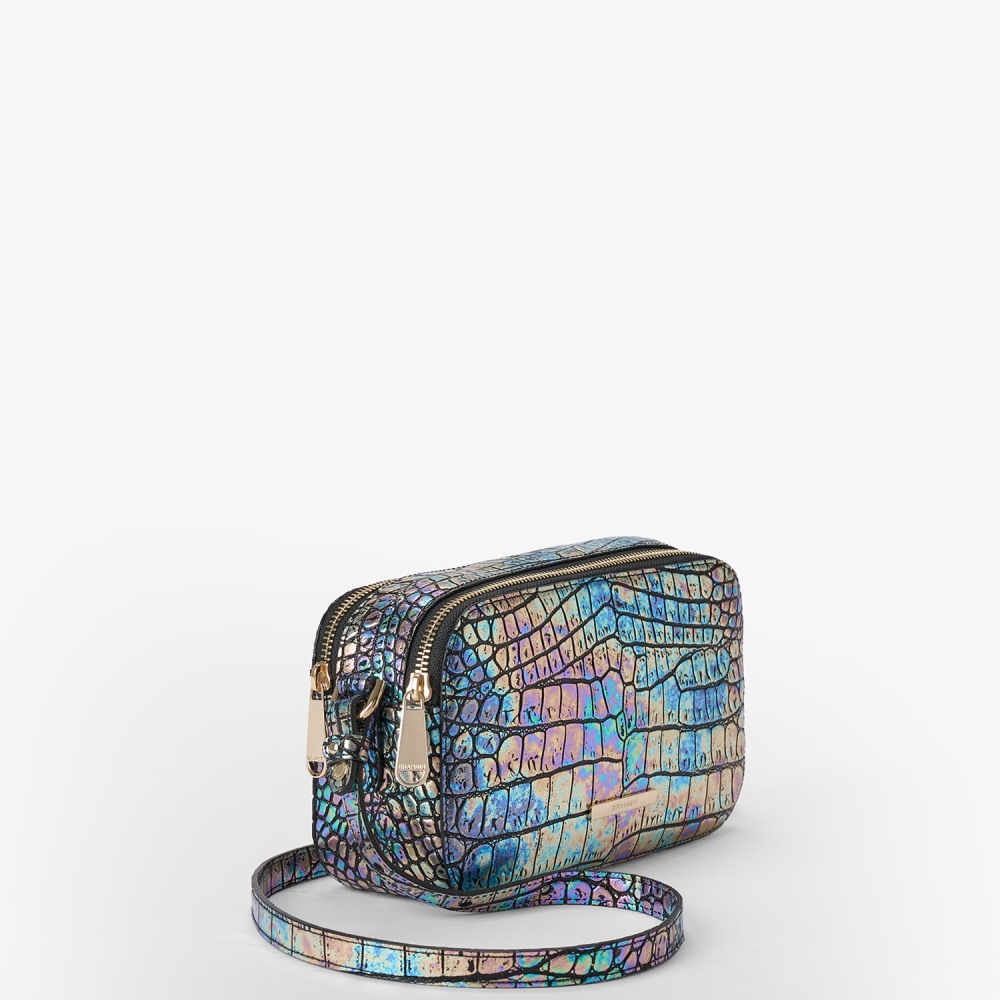 Brahmin Danica Leather Crossbody - Black Galexia