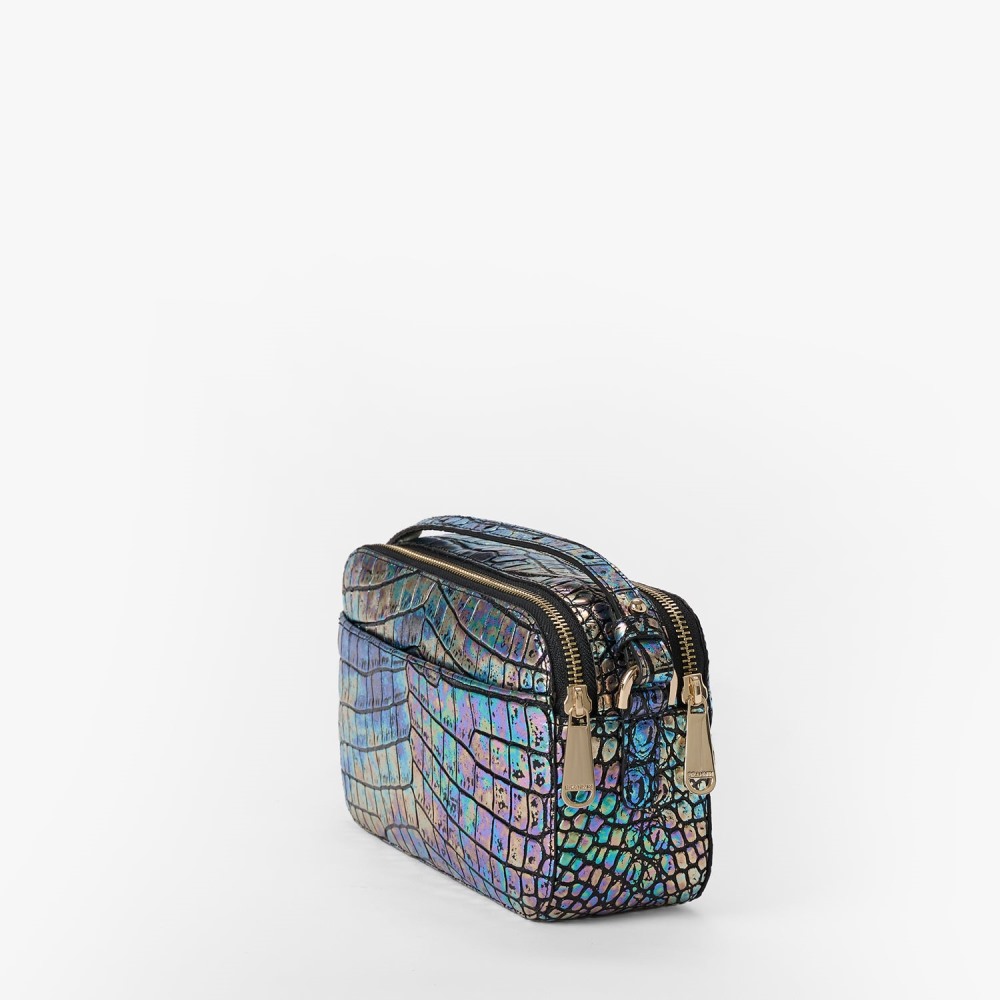 Brahmin Danica Leather Crossbody - Black Galexia
