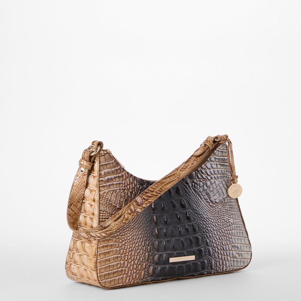 Brahmin Esme Leather Shoulder Bag - Tri-Color Ombre Melbourne