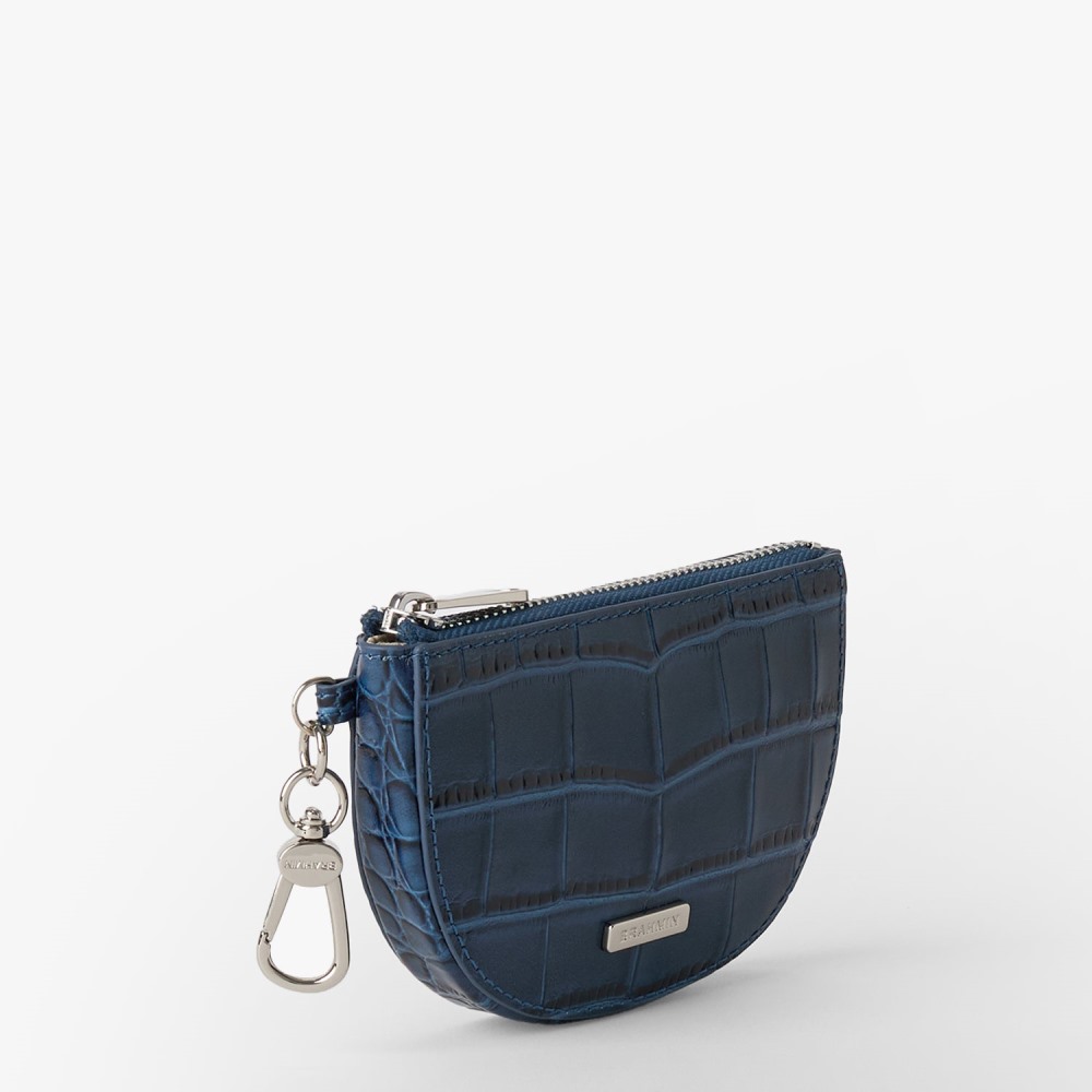 Brahmin Britt Leather Coin Purse - Heavenly Blue Lumeria