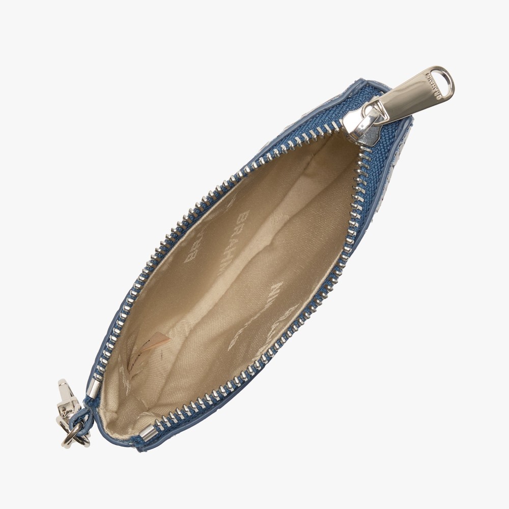 Brahmin Britt Leather Coin Purse - Heavenly Blue Lumeria