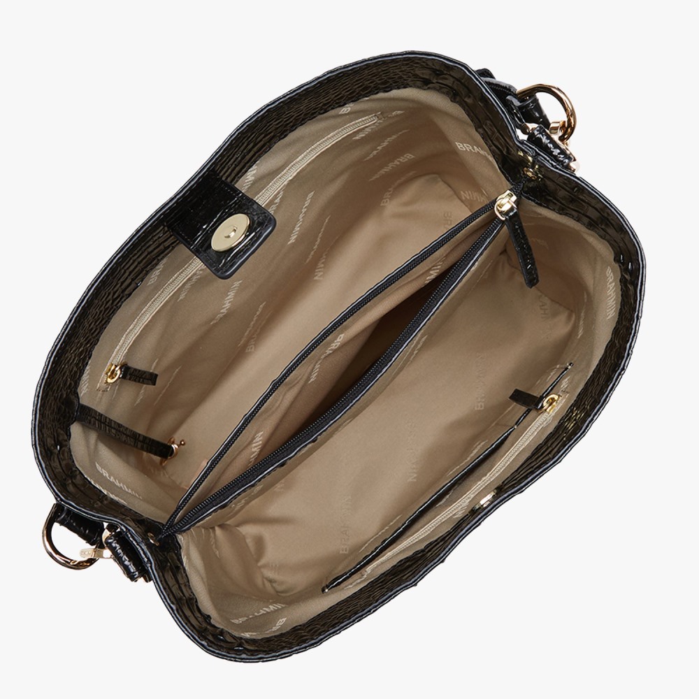 Brahmin Celina Leather Bucket Bag - Black Melbourne