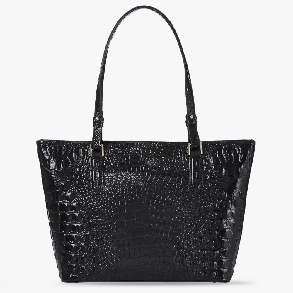 Brahmin Medium Asher Leather Tote - Black Melbourne
