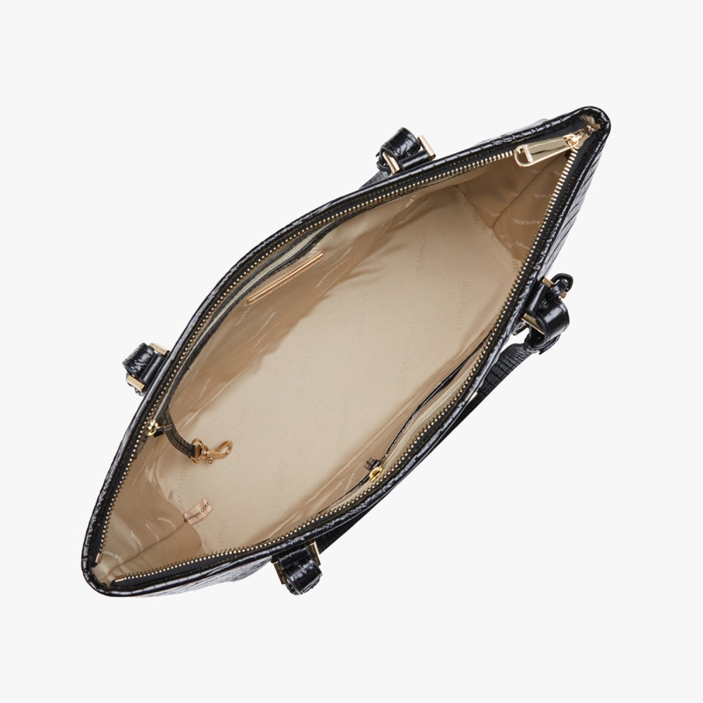 Brahmin Medium Asher Leather Tote - Black Melbourne