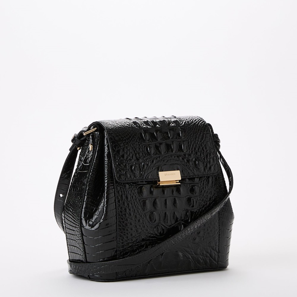 Brahmin Margo Leather Crossbody - Black Melbourne
