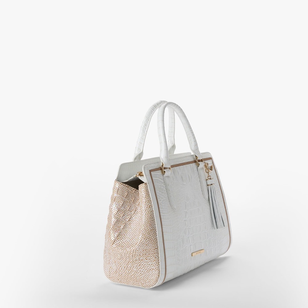 Brahmin Small Finley - Sea Salt White Colada