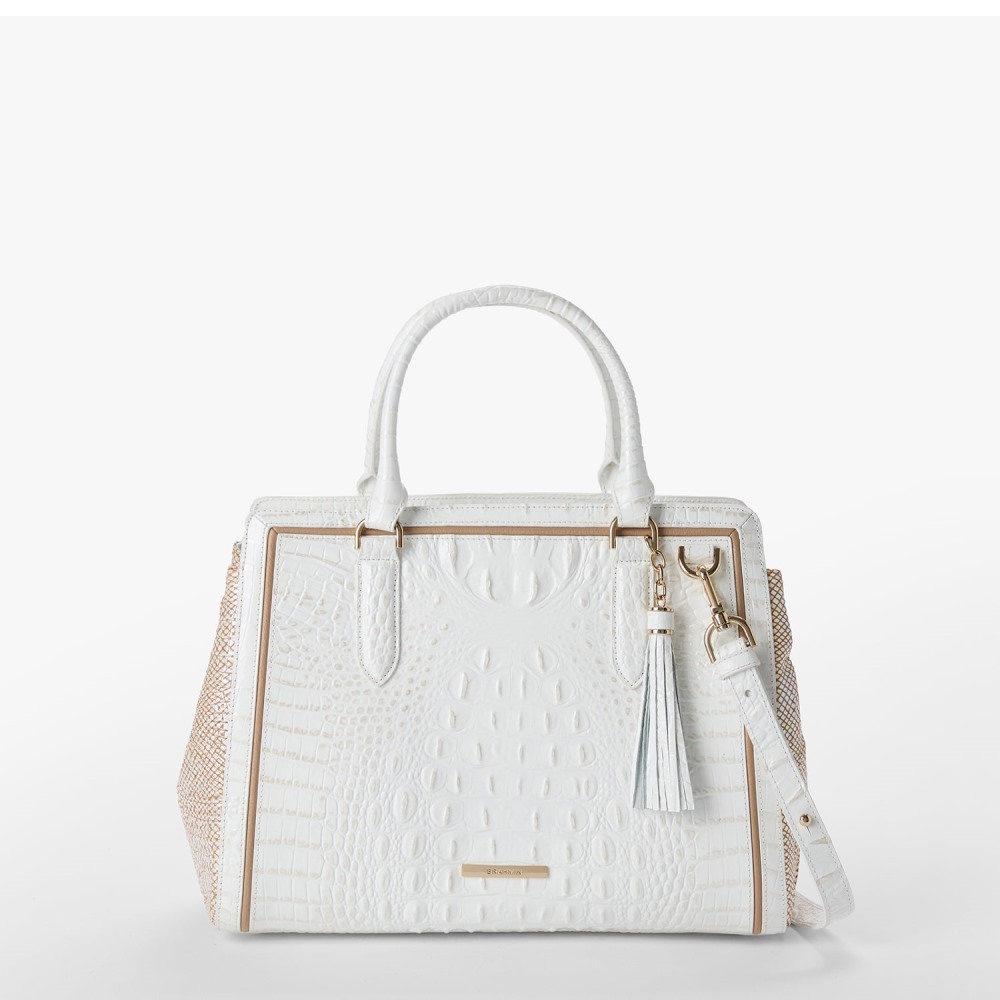 Brahmin Small Finley - Sea Salt White Colada